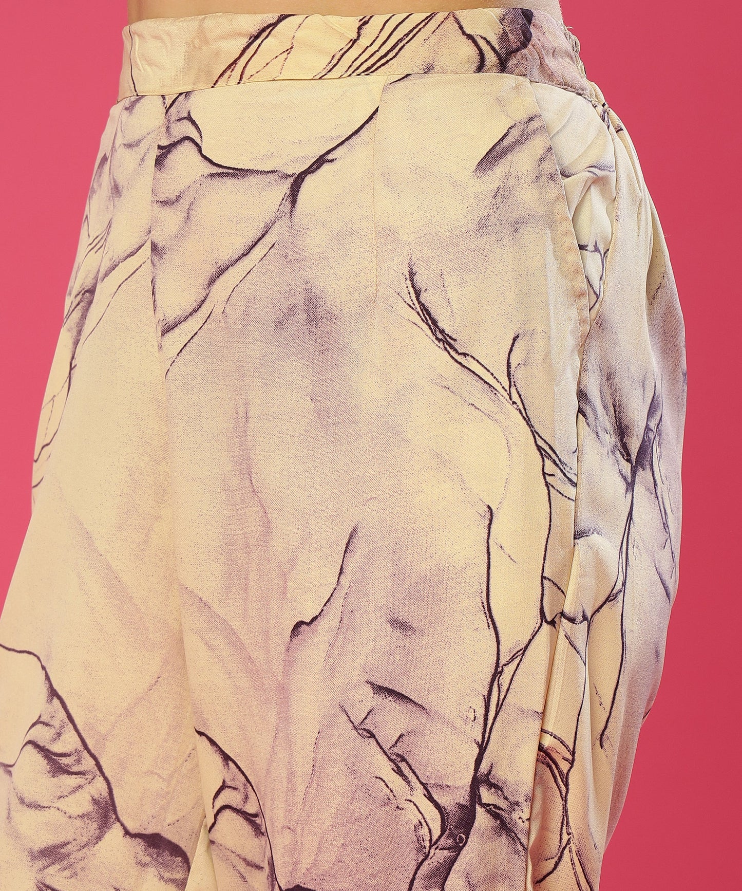 ANUSHIL Stylish Co-ord Set for Women - Printed Crop Top with Pants and Blazer, 3peice Co-ord Set for Casual Wear (Purple)