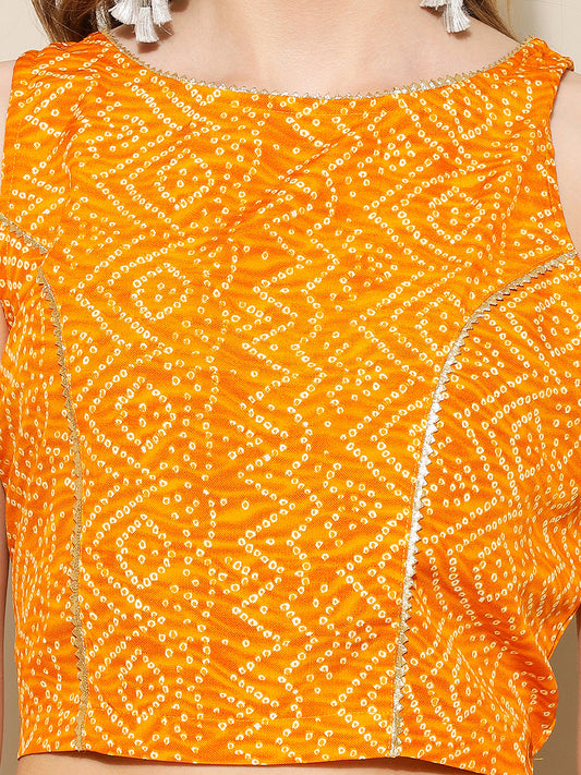 ANUSHIL Elegant Chundri Co-ord Set for Women - Perfect Ethnic Ensemble - Trendy Two-Piece Outfits(Yellow)