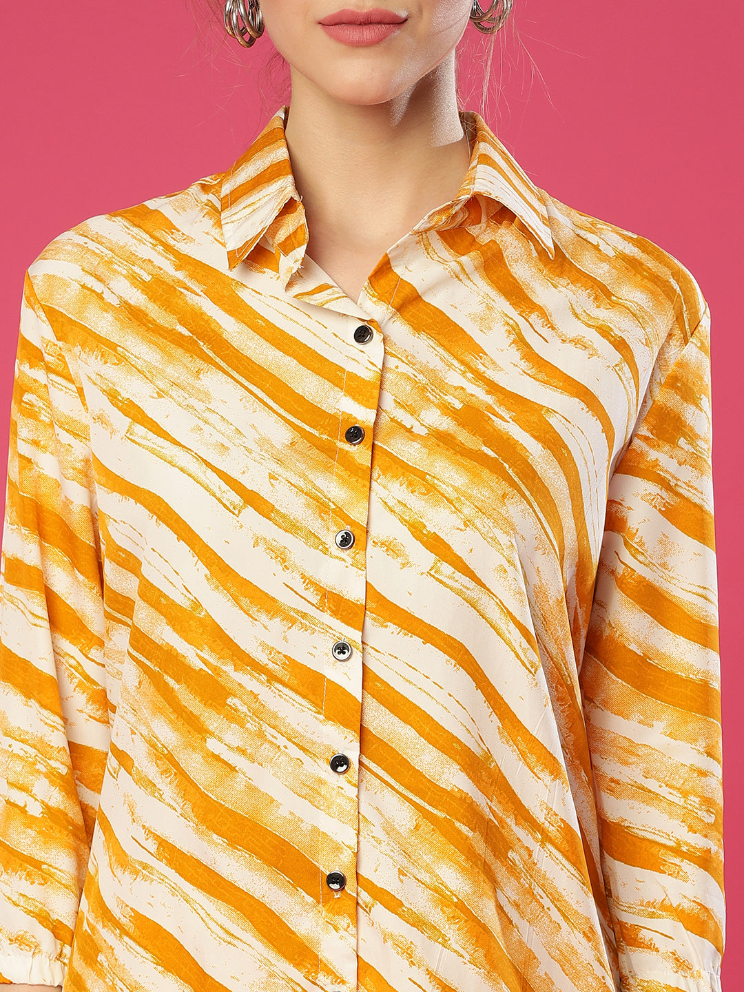 ANUSHIL Women's Co-ord Set | Effortless Elegance in Matching Top and Bottom | Printed Co-ord Set, Casual Wear, Outfit (Yellow)