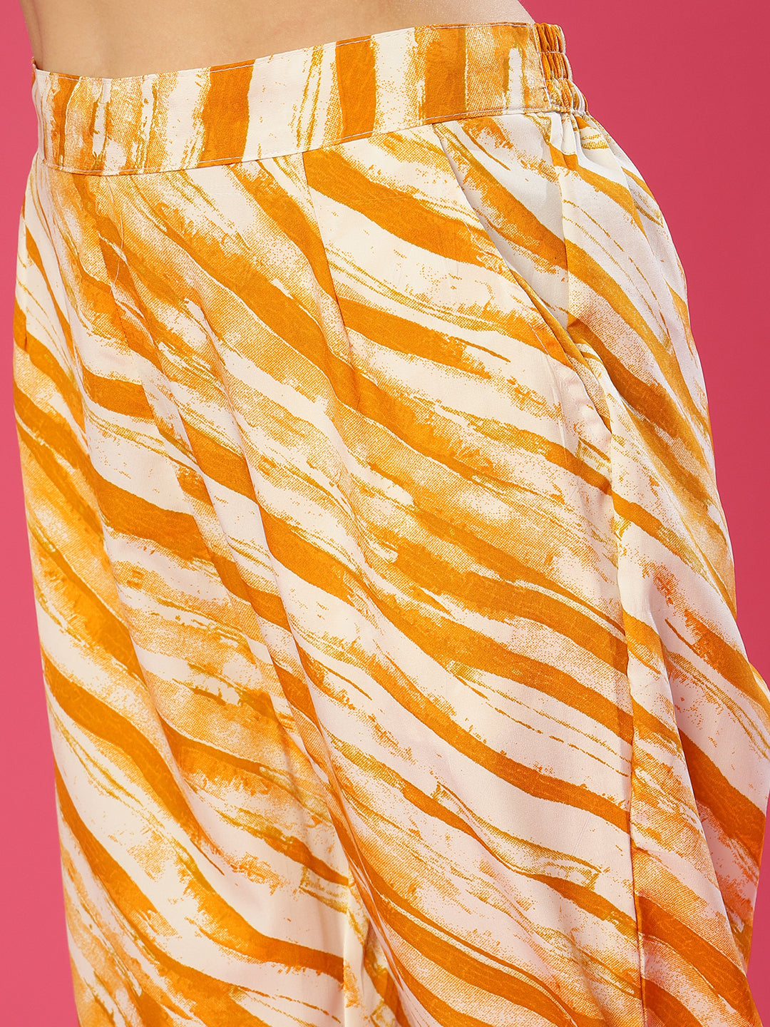 ANUSHIL Women's Co-ord Set | Effortless Elegance in Matching Top and Bottom | Printed Co-ord Set, Casual Wear, Outfit (Yellow)