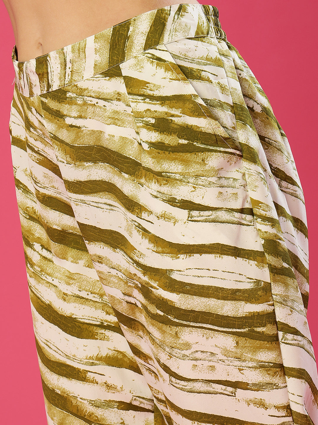 ANUSHIL Women's Co-ord Set | Effortless Elegance in Matching Top and Bottom | Printed Co-ord Set, Casual Wear, Outfit (Green)