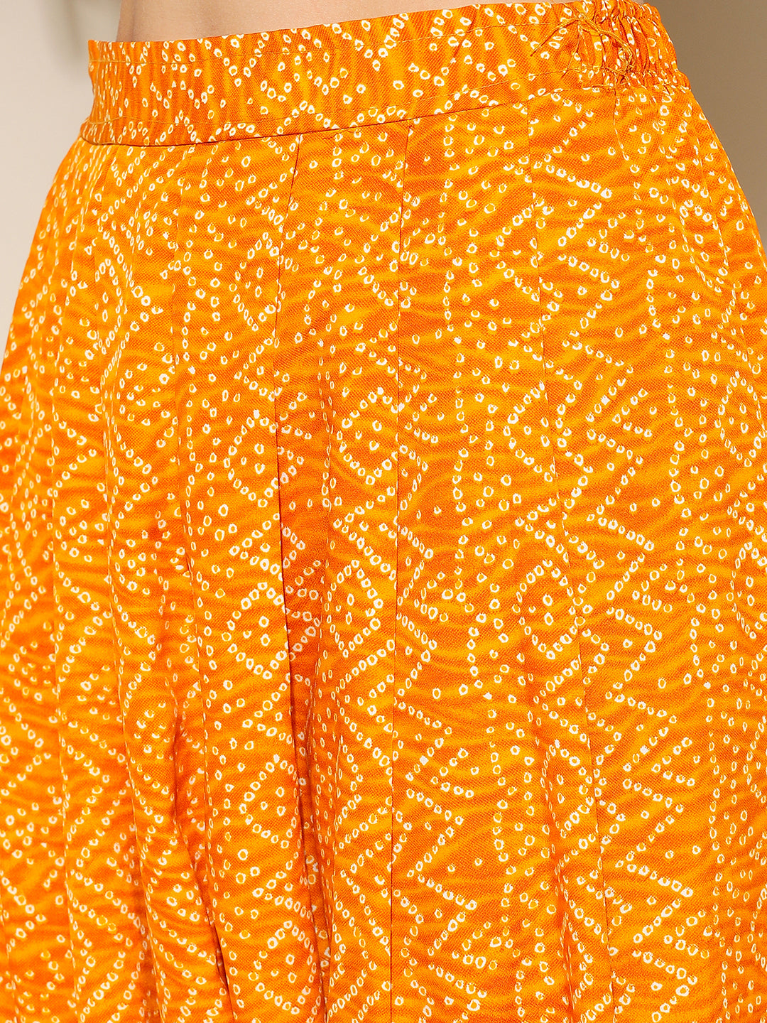 ANUSHIL Elegant Chundri Co-ord Set for Women - Perfect Ethnic Ensemble - Trendy Two-Piece Outfits(Yellow)