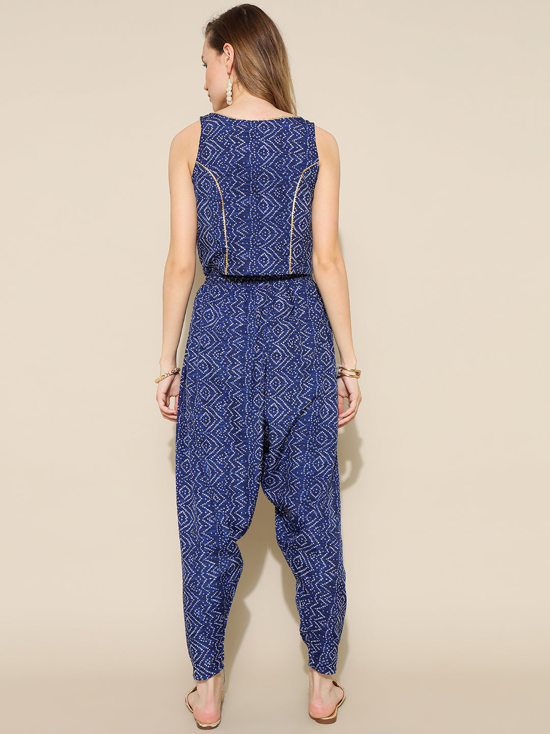 ANUSHIL Elegant Chundri Co-ord Set for Women - Perfect Ethnic Ensemble - Trendy Two-Piece Outfits(Blue)