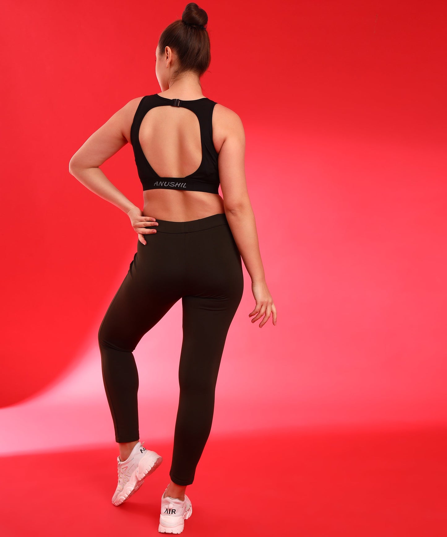 Women Solid Cotton 4 Way Stretchable Non Wired Racer Back Sports Bra with Buckle