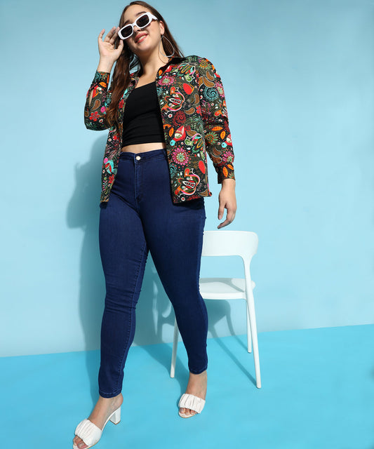 ANUSHIL Printed Women's Casual Shirt - Stylish Floral Print, Regular Fit, and Comfortable Cotton Fabric with Puff Sleeves