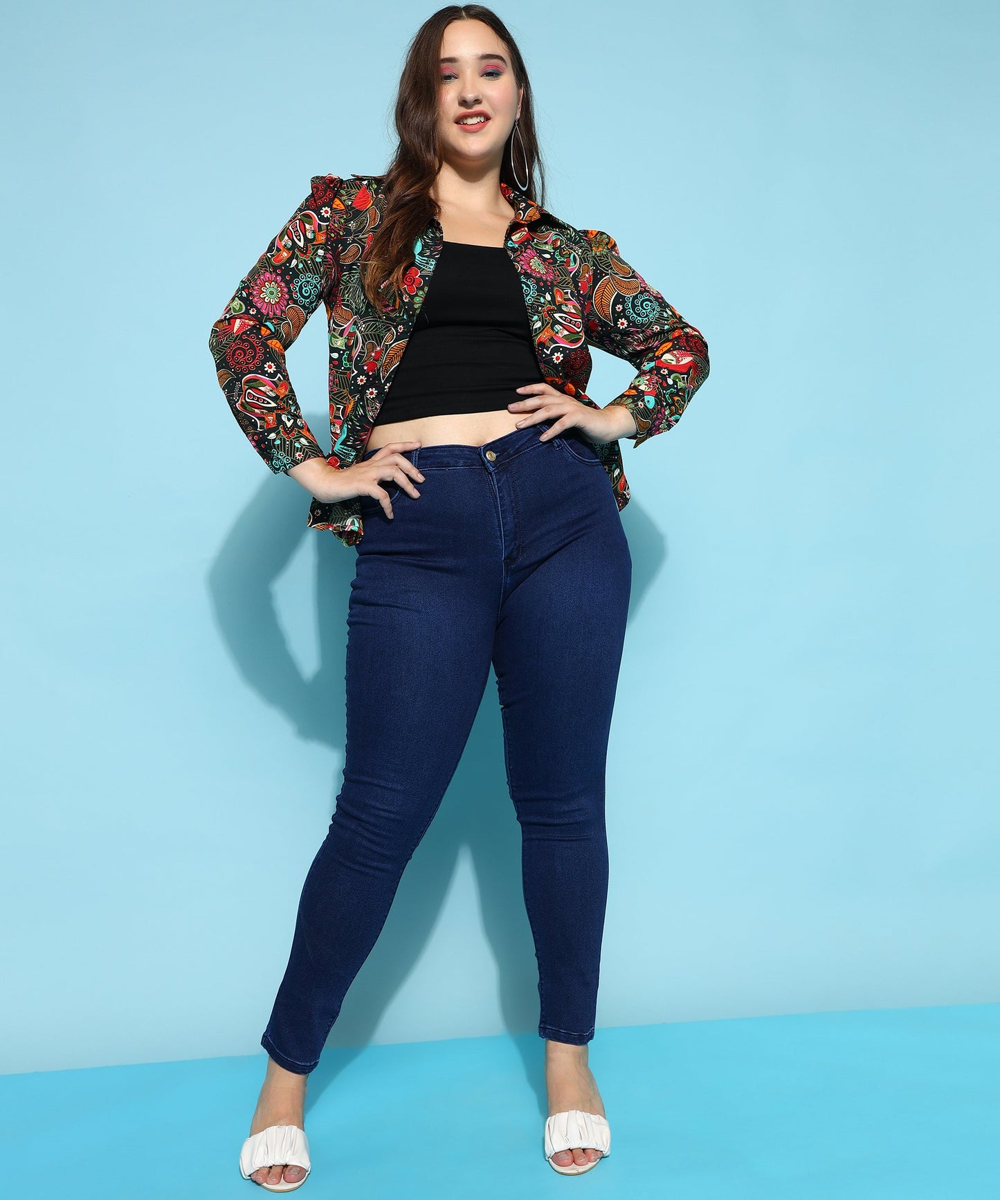 ANUSHIL Printed Women's Casual Shirt - Stylish Floral Print, Regular Fit, and Comfortable Cotton Fabric with Puff Sleeves