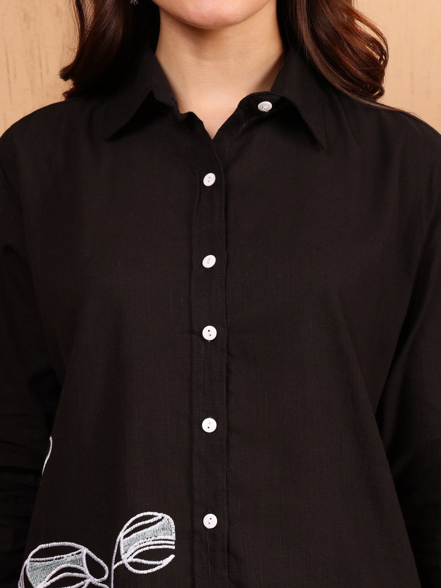 Women's Cotton Co-ord Set | Embroidery Kurta & Wide-Leg Pants | Stylish Ethnic Wear for Women | Casual & Festive Outfit | Summer Wear | Comfortable & Breathable Fabric(Black)