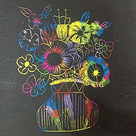 Kids Stationery Magic Notebook Sketch Scratch Paper Note Drawing Educational Book+Wooden Pencil (Pack of 2)