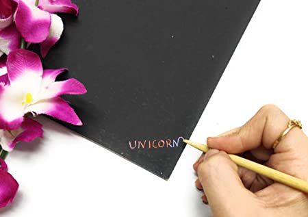 Kids Stationery Magic Notebook Sketch Scratch Paper Note Drawing Educational Book+Wooden Pencil (Pack of 2)