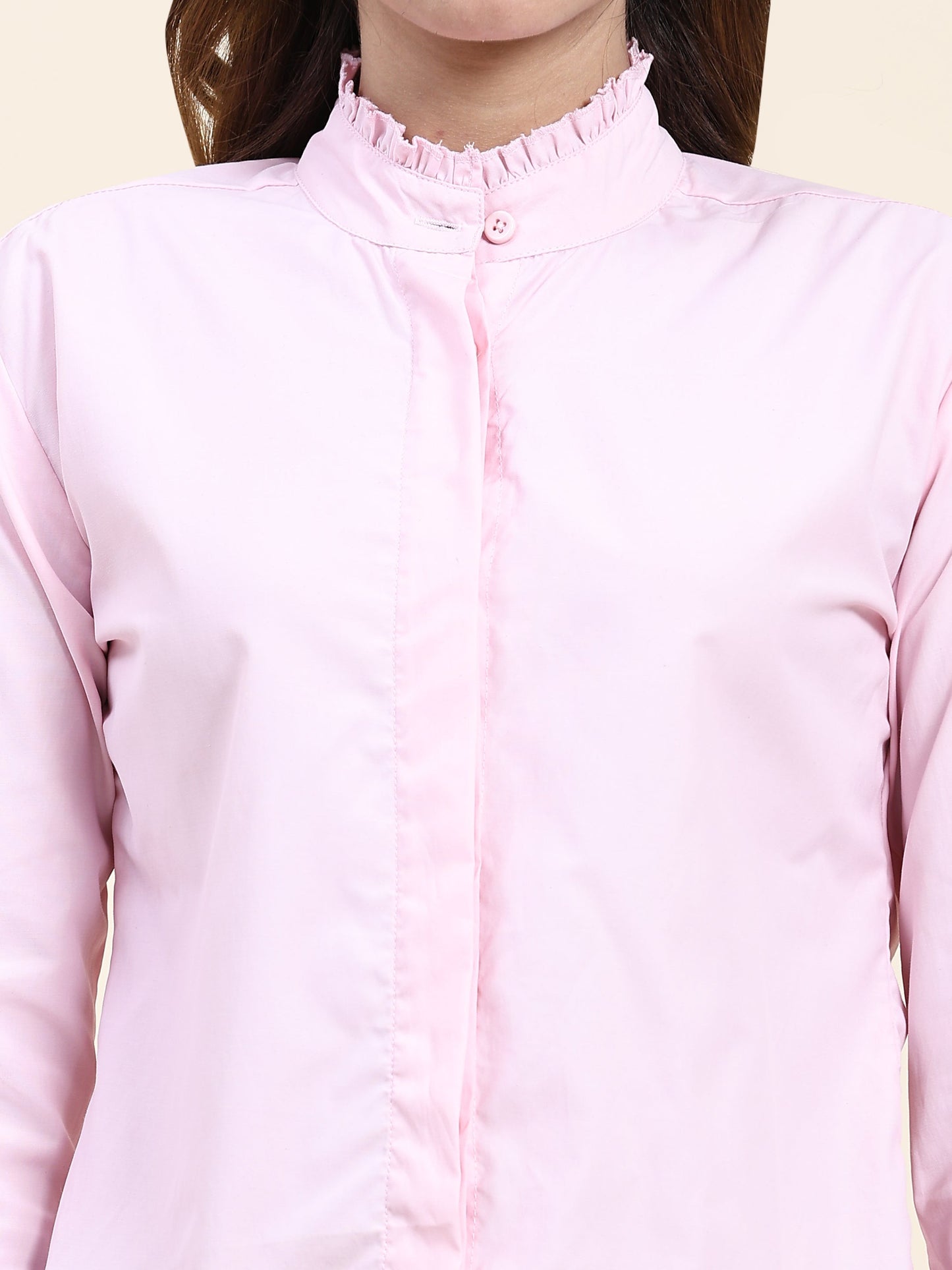 ANUSHIL Women's Cotton Shirts : Comfortable and Fashionable with Gathered Neck and Sleeves, Pink