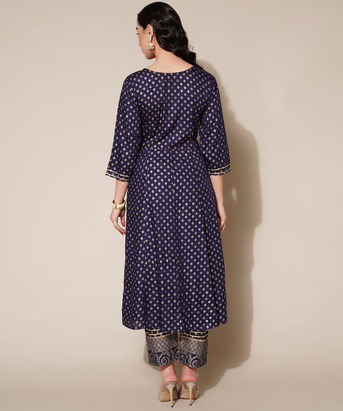 Anushil Anarkali Kurta Set with Dupatta Blue