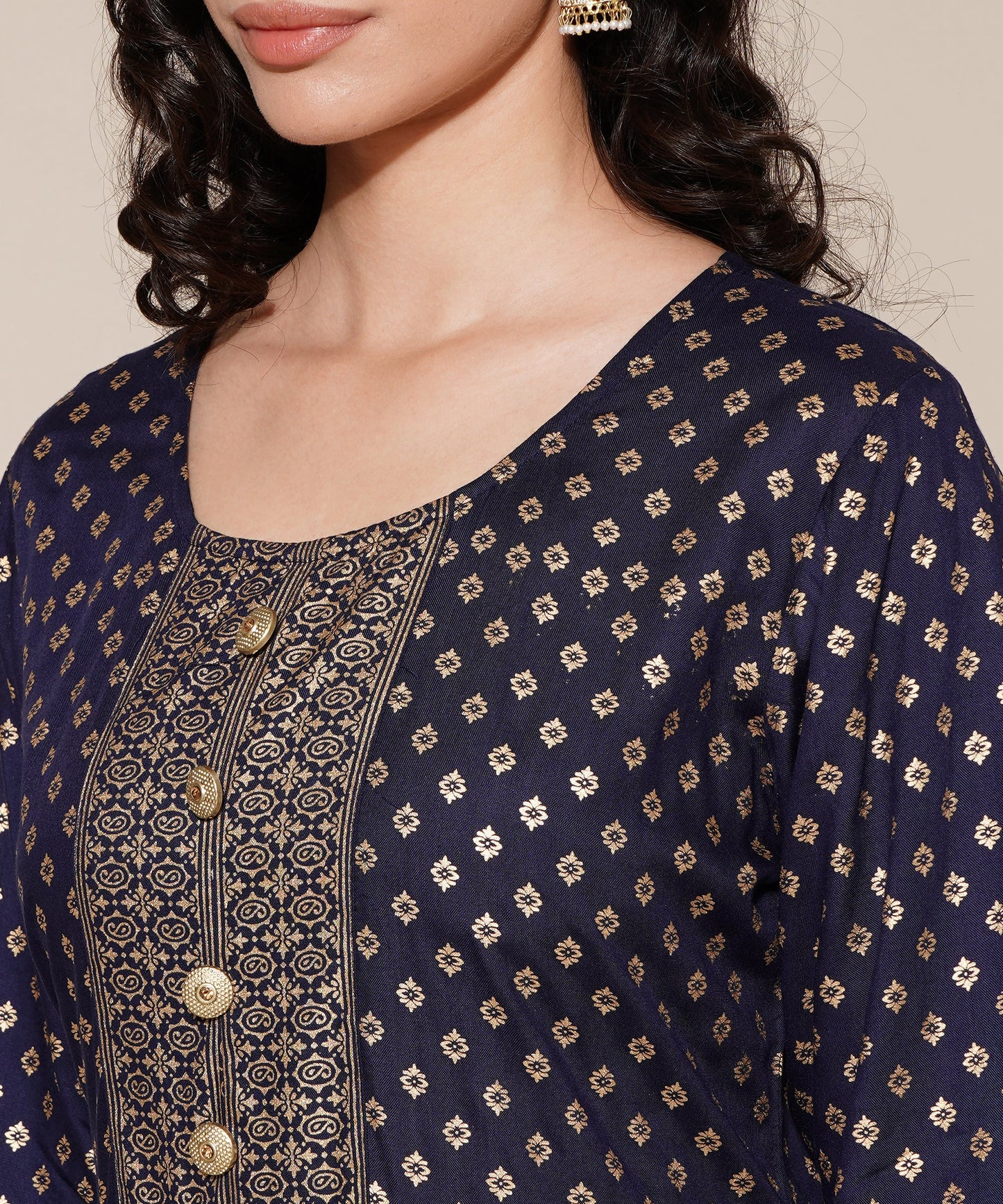 Anushil Anarkali Kurta Set with Dupatta Blue