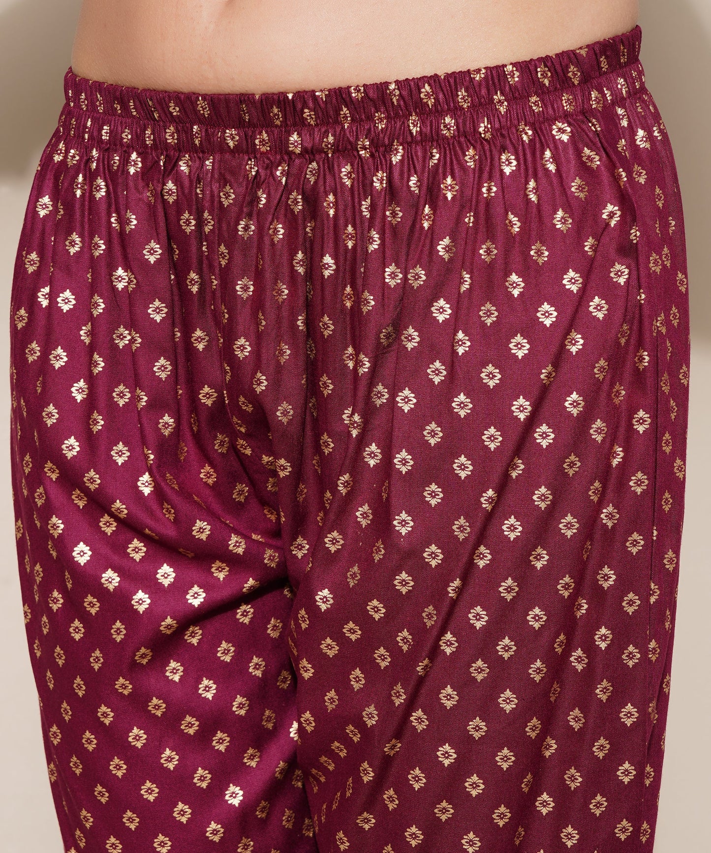 Anushil Anarkali Kurta Set with Dupatta Wine