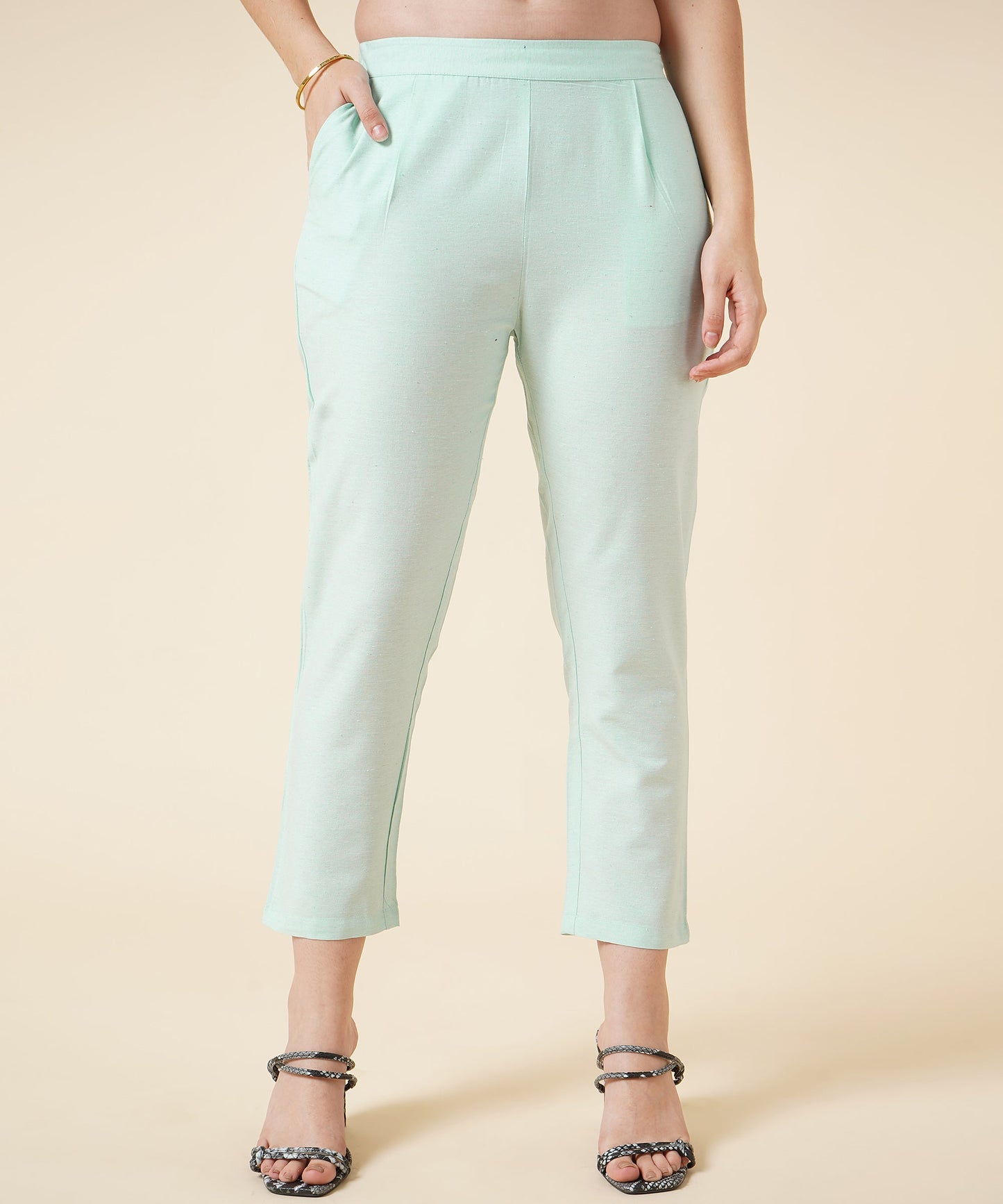 Ethnic Kurta Set With Pants, Check Design Pattern, Blue