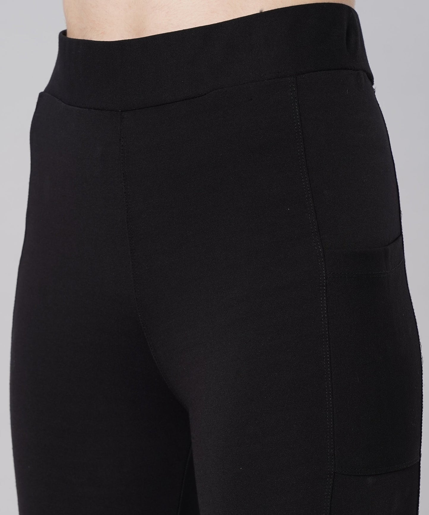 Ultimate Stretchable Jeggings with Pocket-Super-High Waisted Jeggings Yogapants Ankle Length(Black)