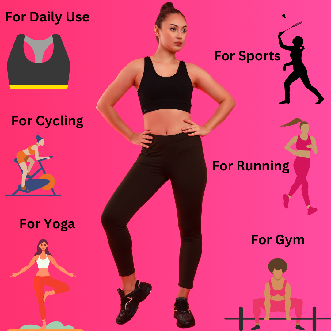 Women Solid Cotton 4 Way Strechable Designer Sports Bra