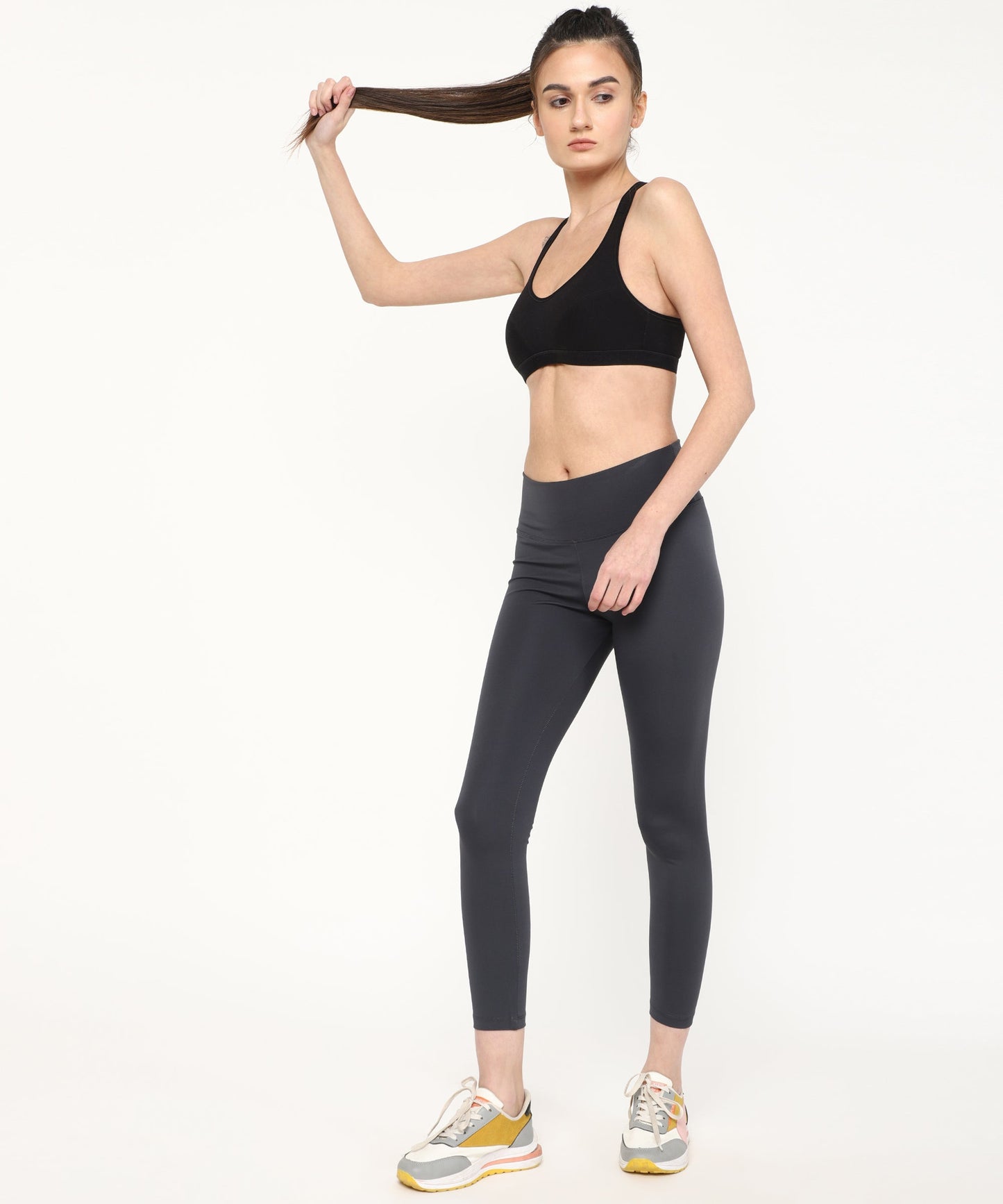 The Ultimate Stretchable Jeggings-Super-High Waisted Elastic Jeggings Yogapants Ankle Length(Grey)