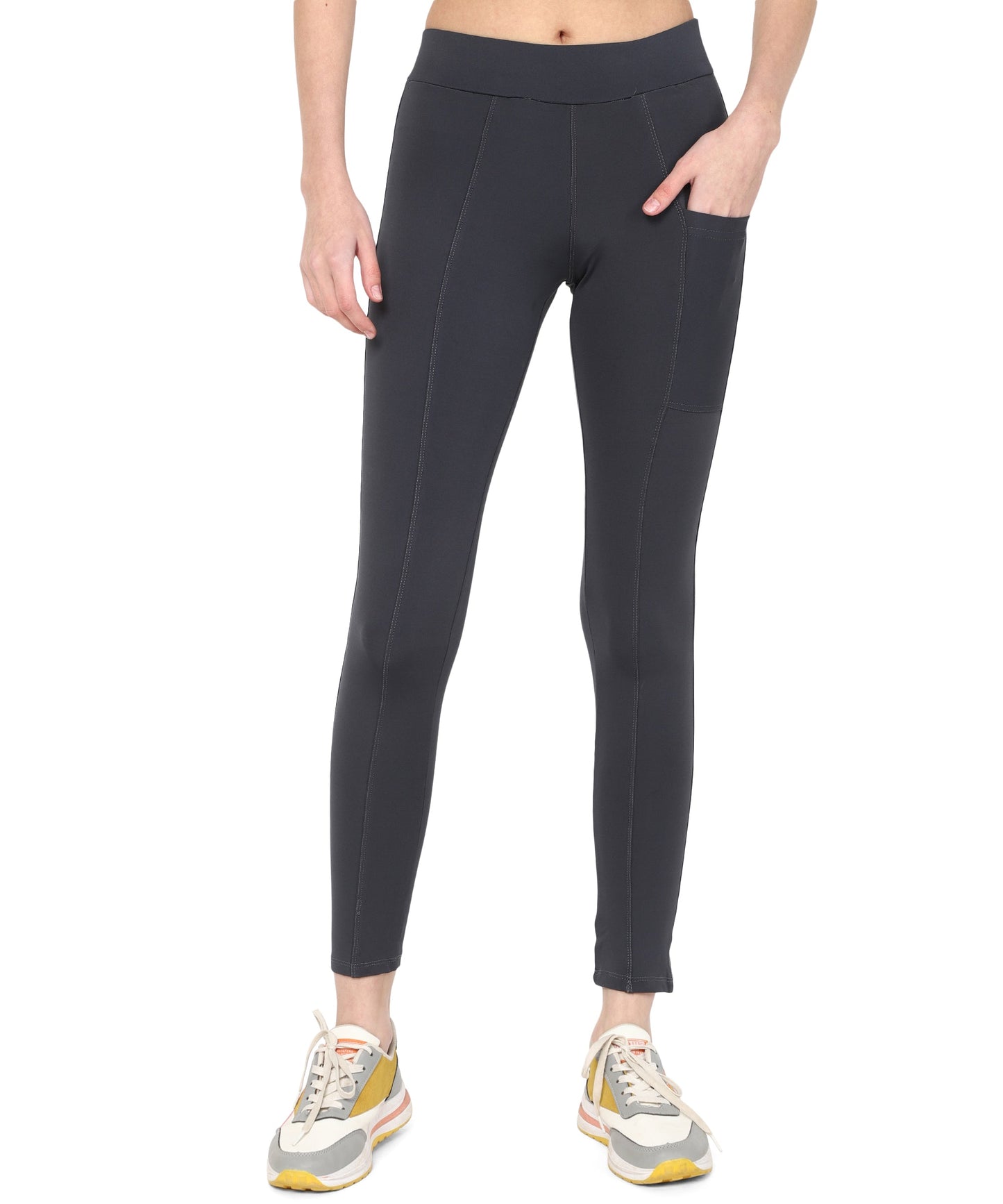 Ultimate Stretchable Jeggings with Pocket-Super-High Waisted Jeggings Yogapants Ankle Length(Grey)