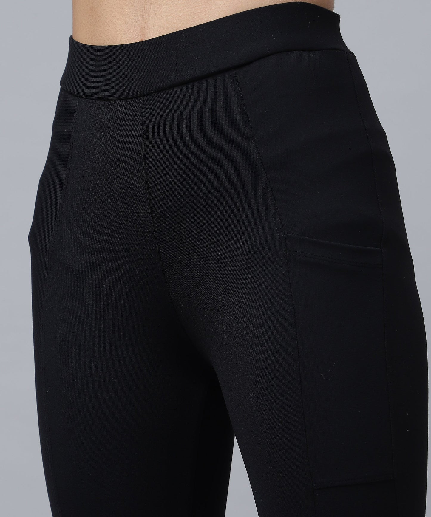 ANUSHIL Women Cotton Solid Stretch Fit Sport Bra And Jegging For Gym Sports Yoga Swimming Running (Color:-Black)