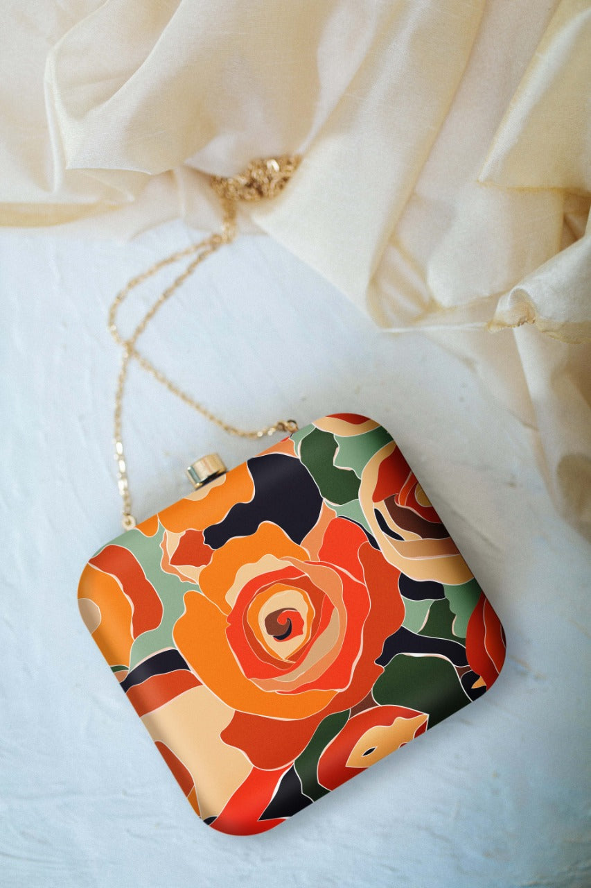 Digital Clutch Floral Rose Printed Design