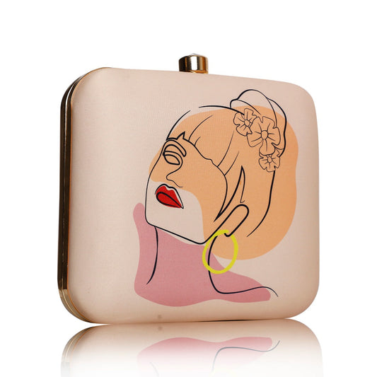 Digital Clutch Stylish Girl Design Printed
