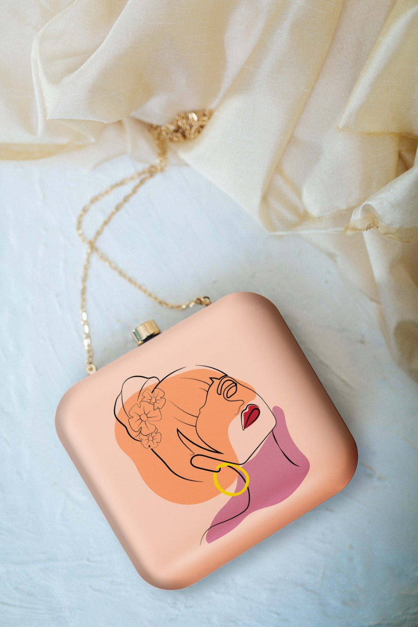 Digital Clutch Stylish Girl Design Printed
