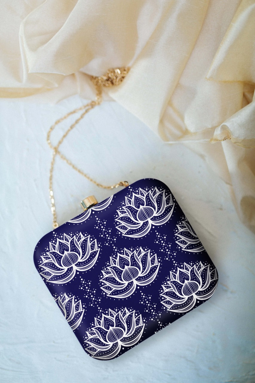 Digital Clutch Lotus Printed For Women